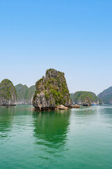 Limestone isle in Lan Ha Bay, Vietnam.