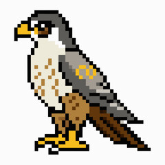 Fototapeta premium Pixel Art Falcon Illustration Retro 8 Bit Style Bird Graphic for Retro Gaming Design and Digital Art Projects