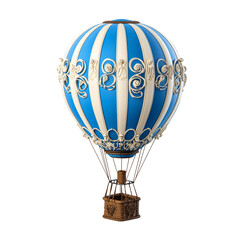 Obraz premium Vintage blue hot air balloon with elegant design and details