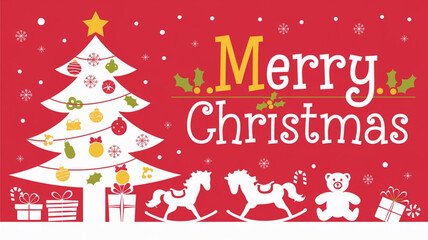 Christmas sale banners with gift boxes, ribbons, and festive decorations