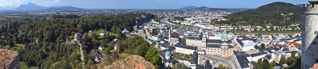 View of Salzburg from the Hohensalzburg Fortress, Austria, Europe
