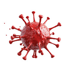 3D representation of a red virus model with spikes