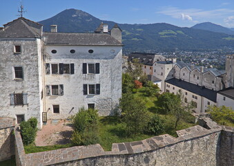 Obraz premium View from the observation tower on the Hohensalzburg Fortress, Austria, Europe 