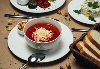 red cheese soup