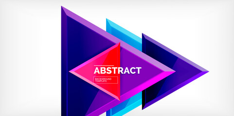 Abstract background - glossy triangles. Vector Illustration For Wallpaper, Banner, Background, Card, Book Illustration, landing page