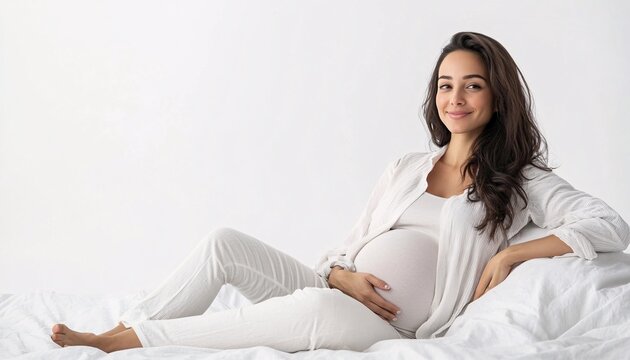 Vibrant happy pregnant woman enjoying a relaxing workout session promoting fitness and wellness for expectant mothers