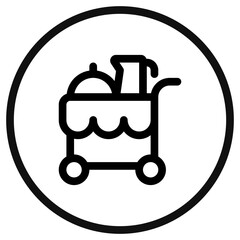 Editable food trolley, room service, food cart vector icon. Part of a big icon set family. Perfect for web and app interfaces, presentations, infographics, etc