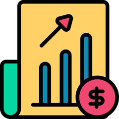 Business Colored Outline Icon Design Vector