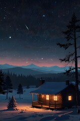 night in the mountains