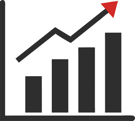 Bar Chart Vector Icon. Flat icon isolated on the white background. Editable EPS file. Vector illustration.