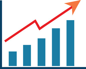 Bar Chart Vector Icon. Flat icon isolated on the white background. Editable EPS file. Vector illustration.