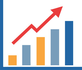 Fototapeta premium Bar Chart Vector Icon. Flat icon isolated on the white background. Editable EPS file. Vector illustration.