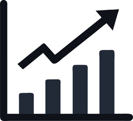 Bar Chart Vector Icon. Flat icon isolated on the white background. Editable EPS file. Vector illustration.