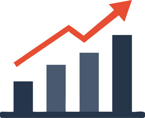 Bar Chart Vector Icon. Flat icon isolated on the white background. Editable EPS file. Vector illustration.