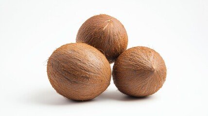 Three coconuts are piled on top of each other
