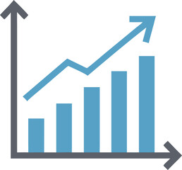 Bar Chart Vector Icon. Flat icon isolated on the white background. Editable EPS file. Vector illustration.
