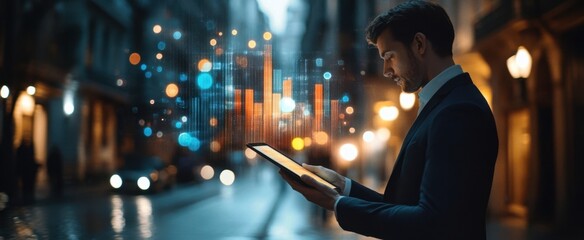 The Businessman Analyzing Data