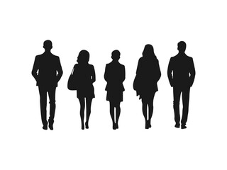 Silhouette of back view of business people.