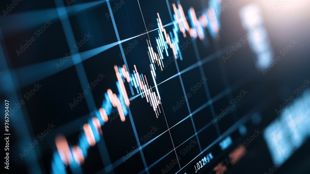 Poster a graph with a red line and a blue line