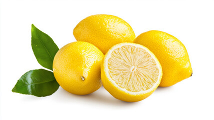 Four lemons with one cut open