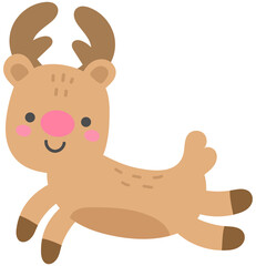 happy cute reindeer christmas jumping action