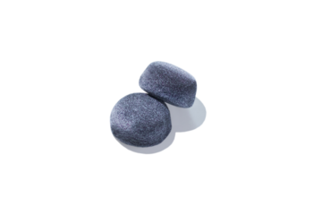 Mochi dessert. Two black Mochies Isolated on white or transparent png  background. Food