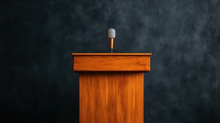Podium with Microphone.