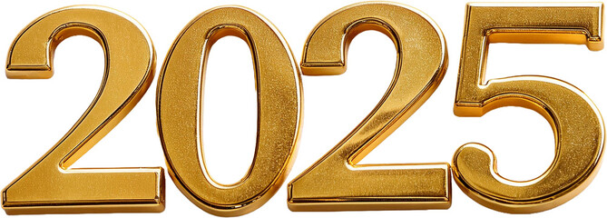 Luxurious 3D glittering and shining golden numbers for 2025. Perfect for festive designs, New Year’s projects, and elegant digital decor. Top view elegance with sparkling charm.