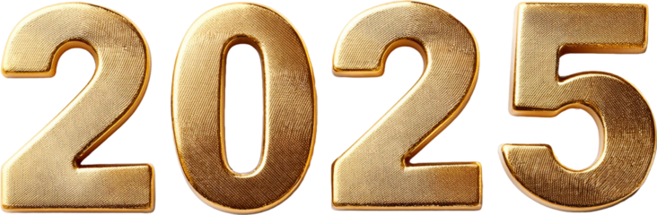 Luxurious 3D glittering and shining golden numbers for 2025. Perfect for festive designs, New Year’s projects, and elegant digital decor. Top view elegance with sparkling charm.