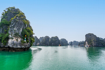 Scenic cruise in Lan Ha Bay, Cat Ba, Vietnam