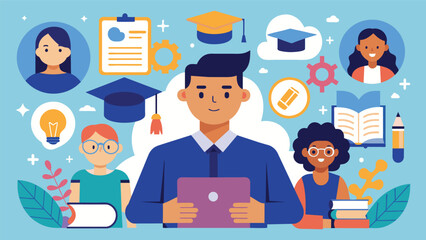 Fototapeta premium Educational and self development concept illustration