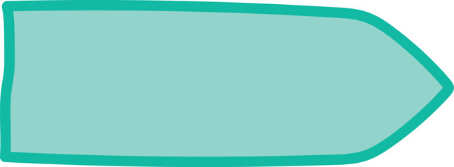 Hand-Drawn Teal Arrow-Shaped Label