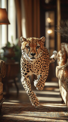 leopard in the hotel, dangerous leopard, close to the beast, hunting, queen, danger, attacks, passion, love, animals, animals, africa, leopard print