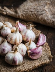 Garlic on table