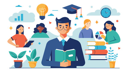 Educational and self development concept illustration