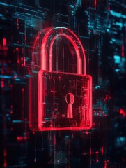 Red Padlock Digital Background