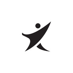 Abstract letter humanoid logo.