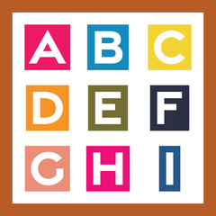 Colorful alphabet vector.