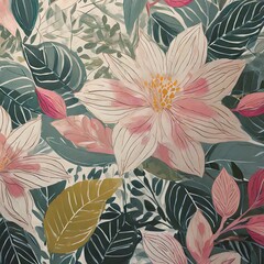 Floral pattern aesthetic background with depth of field for a natural and artistic touch