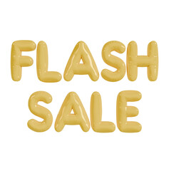 Flash Sale Promotion Yellow Balloon Effect Isolated Front View PNG