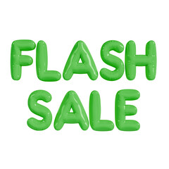 Flash Sale Promotion Green Balloon Effect Isolated Front View PNG