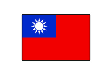 The flag of Taiwan features a blue rectangle with a white sun and a red field beneath, symbolizing national pride and identity. This design highlights Taiwan's unique heritage.