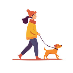 Woman walking a dog