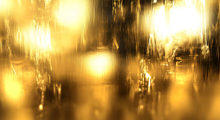 Naklejka premium Golden vertical light streaks and reflections