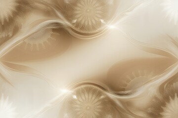 Dynamic Abstract Design: Off-White and Sand Cream Hue Gradient with Luminous Vintage Patterning