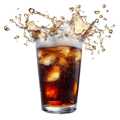 Soda Liquid Splash in Transparent Glass