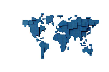 Fototapeta premium Abstract blue world map design on a black background, global concept