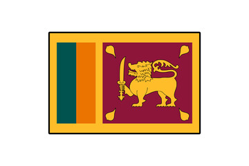 The colorful vector flag of Sri Lanka showcases its rich cultural heritage, featuring a lion holding a sword against a vibrant background, symbolizing strength and unity.