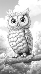 Kids Coloring Page: Wise Owl - Coloring for Kids