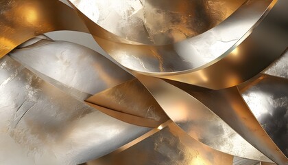 Luxurious abstract composition featuring metallic gold textures and dynamic shapes